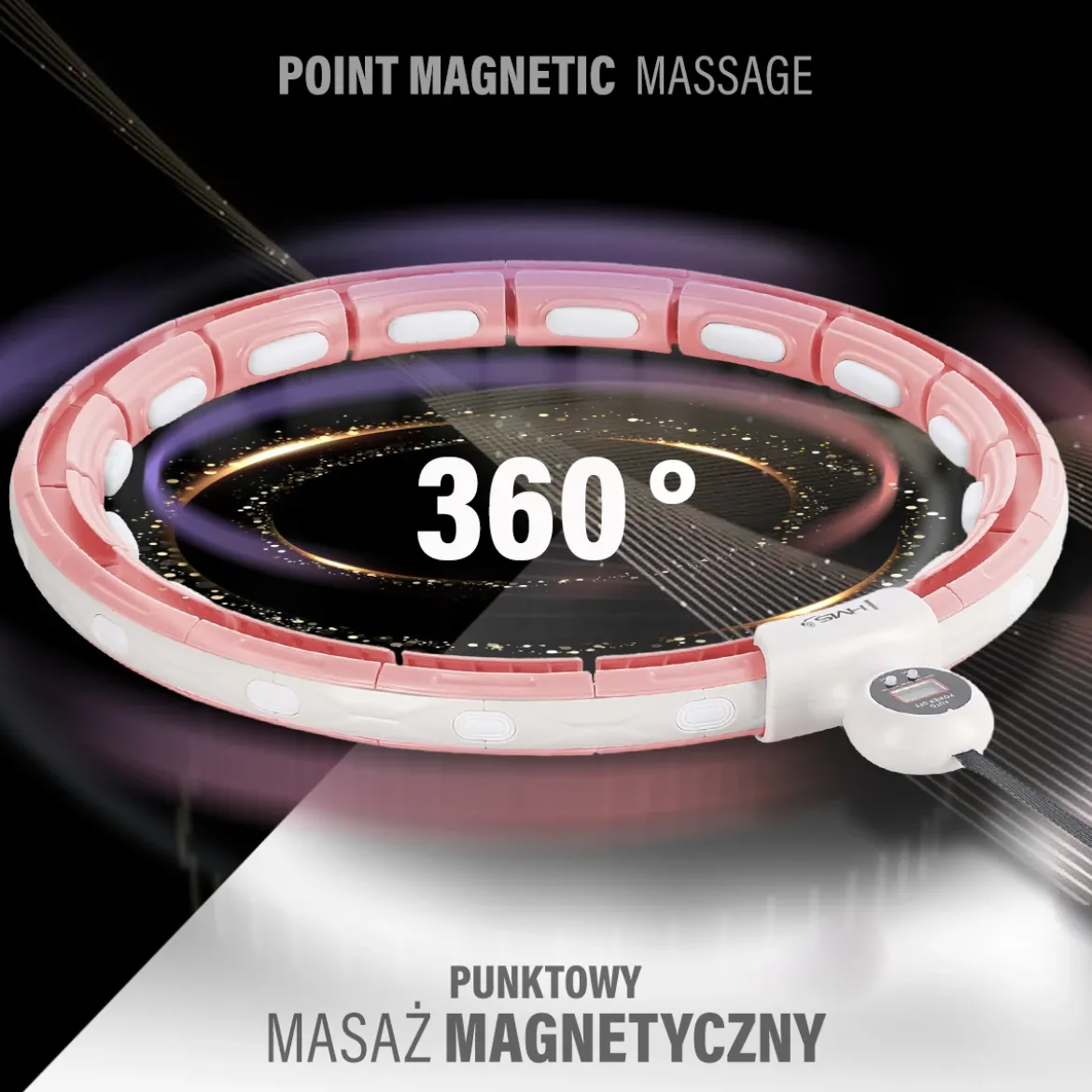 ZESTAW HULA HOP MAGNETYCZNY PINK HHM15 Z LICZNIKIEM HMS + PAS WYSZCZUPLAJĄCY BR163 RED