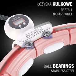ZESTAW HULA HOP MAGNETYCZNY PINK HHM15 Z LICZNIKIEM HMS + PAS WYSZCZUPLAJĄCY BR163 RED