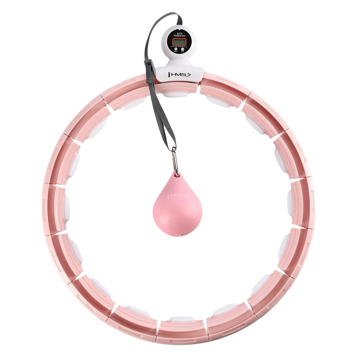 ZESTAW HULA HOP MAGNETYCZNY PINK HHM15 Z LICZNIKIEM HMS + PAS WYSZCZUPLAJĄCY BR163 RED