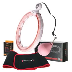 ZESTAW HULA HOP MAGNETYCZNY PINK HHM15 Z LICZNIKIEM HMS + PAS WYSZCZUPLAJĄCY BR163 RED