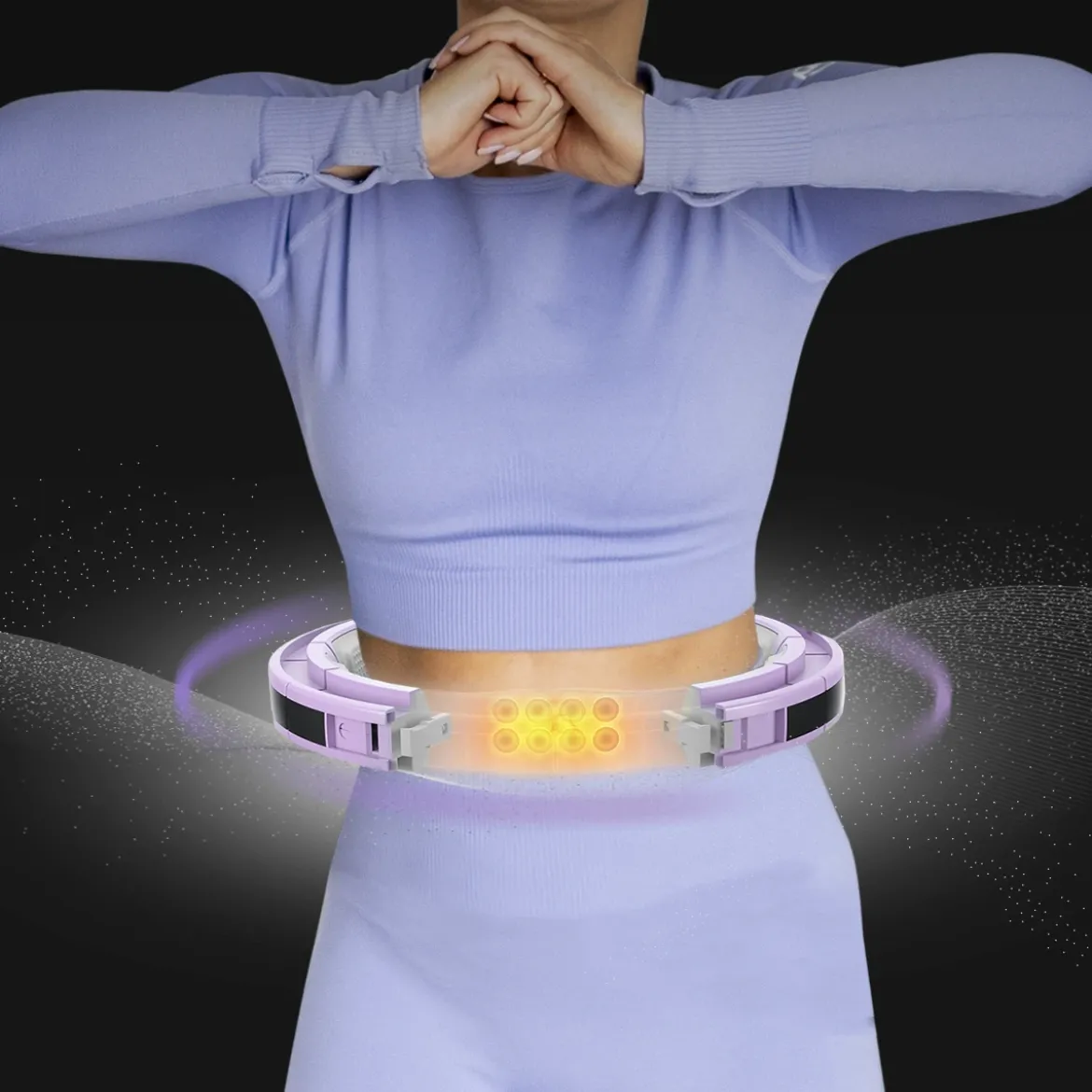 ZESTAW HULA HOP MAGNETYCZNY VIOLET HHM13 Z LICZNIKIEM HMS + PAS WYSZCZUPLAJĄCY BR163 RED