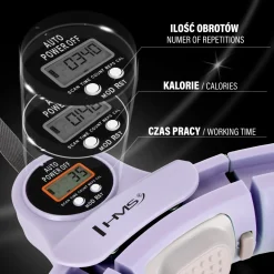 ZESTAW HULA HOP MAGNETYCZNY VIOLET HHM13 Z LICZNIKIEM HMS + PAS WYSZCZUPLAJĄCY BR163 RED