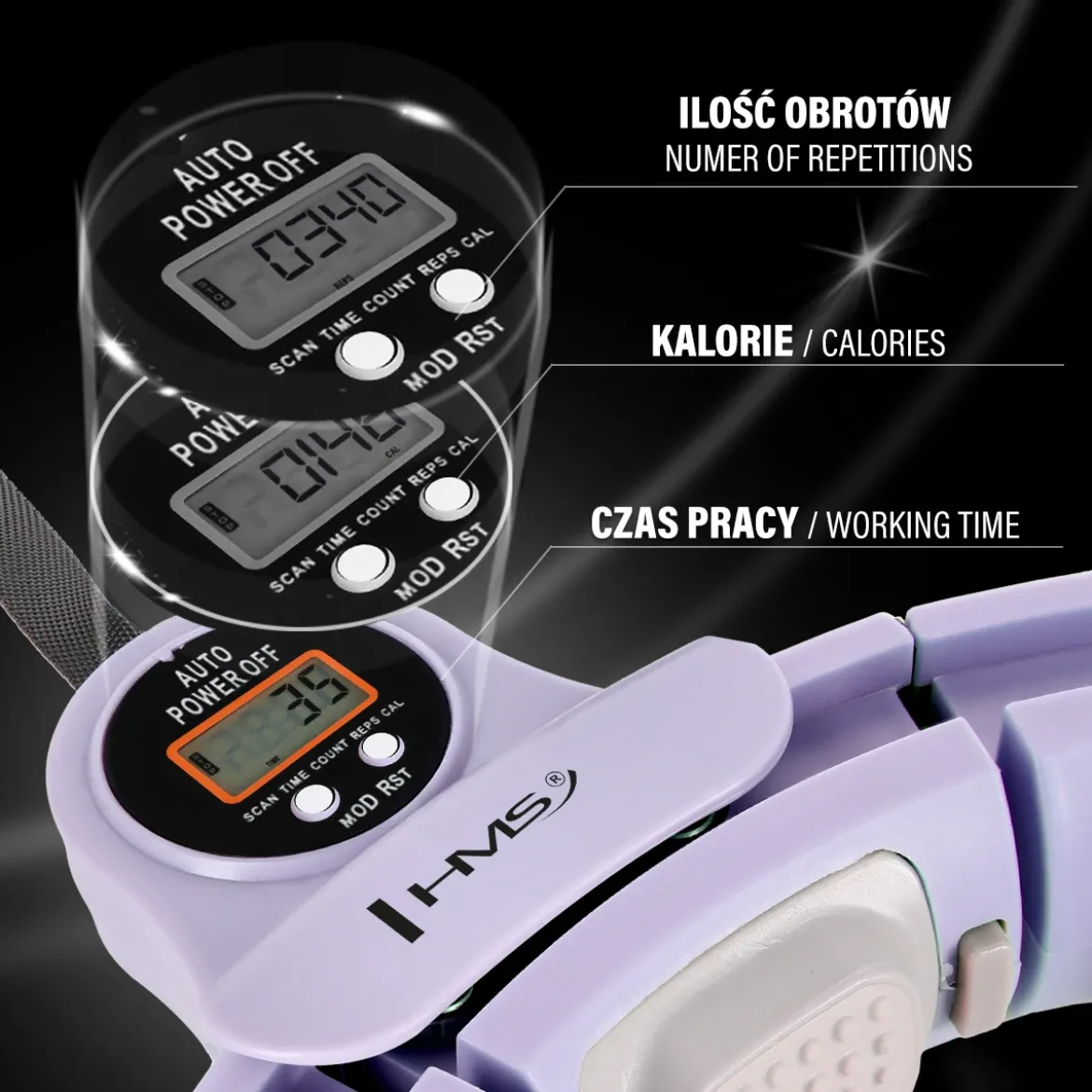ZESTAW HULA HOP MAGNETYCZNY VIOLET HHM13 Z LICZNIKIEM HMS + PAS WYSZCZUPLAJĄCY BR163 RED