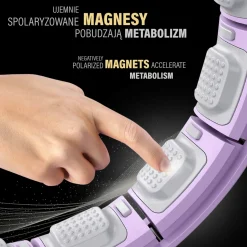 ZESTAW HULA HOP MAGNETYCZNY VIOLET HHM13 Z LICZNIKIEM HMS + PAS WYSZCZUPLAJĄCY BR163 RED