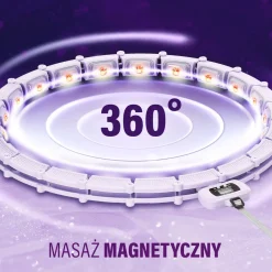 ZESTAW HULA HOP MAGNETYCZNY VIOLET HHM14 Z LICZNIKIEM HMS + PAS WYSZCZUPLAJĄCY BR163 BLACK