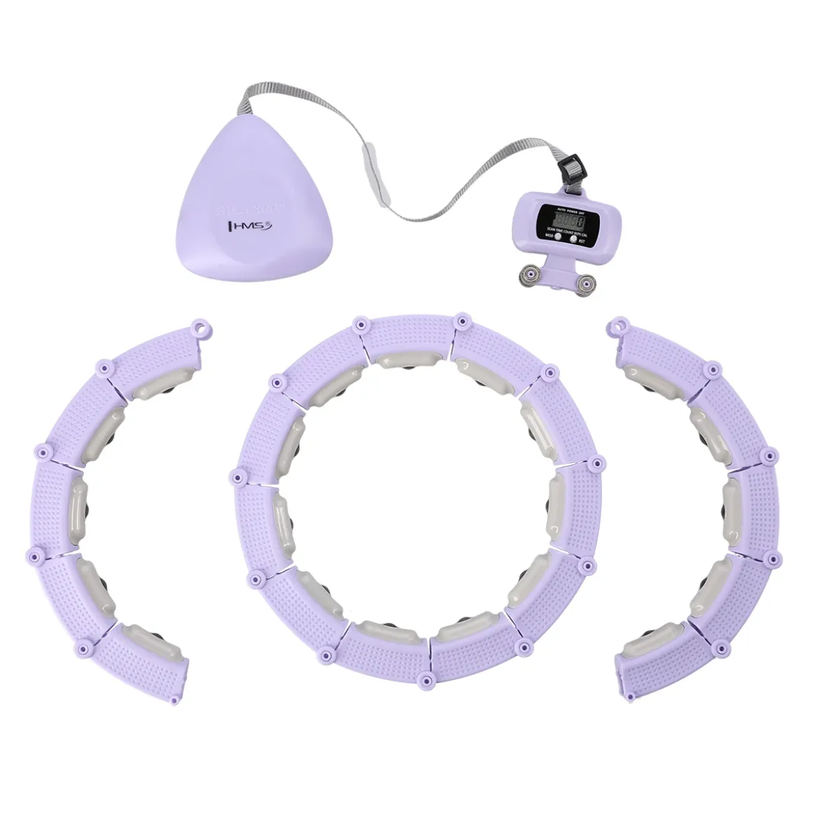 ZESTAW HULA HOP MAGNETYCZNY VIOLET HHM14 Z LICZNIKIEM HMS + PAS WYSZCZUPLAJĄCY BR163 BLACK