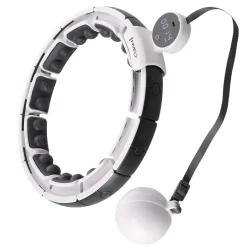 ZESTAW HULA HOP MAGNETYCZNY WHITE HHM16 Z LICZNIKIEM HMS + PAS WYSZCZUPLAJĄCY BR163 BLACK