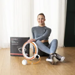 ZESTAW HULA HOP MAGNETYCZNY WHITE/ORANGE HHM21 Z LICZNIKIEM HMS + PAS WYSZCZUPLAJĄCY BR1313