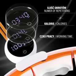 ZESTAW HULA HOP MAGNETYCZNY WHITE/ORANGE HHM21 Z LICZNIKIEM HMS + PAS WYSZCZUPLAJĄCY BR1313