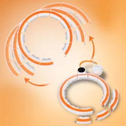 ZESTAW HULA HOP MAGNETYCZNY WHITE/ORANGE HHM21 Z LICZNIKIEM HMS + PAS WYSZCZUPLAJĄCY BR1313