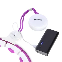 ZESTAW HULA HOP MAGNETYCZNY WHITE/VIOLET HHM17 Z LICZNIKIEM HMS + PAS WYSZCZUPLAJĄCY BR163 BLACK