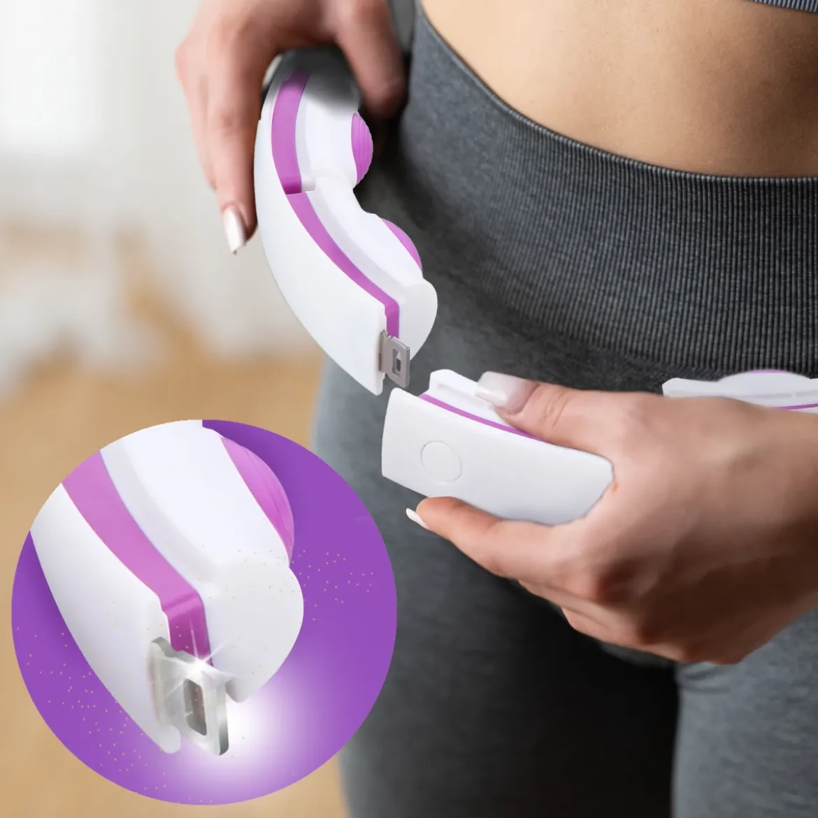 ZESTAW HULA HOP MAGNETYCZNY WHITE/VIOLET HHM17 Z LICZNIKIEM HMS + PAS WYSZCZUPLAJĄCY BR163 BLACK