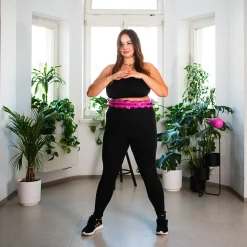 ZESTAW HULA HOP PLUS SIZE HHW12 VIOLET Z WYPUSTKAMI I OBCIĄŻNIKIEM HMS + PAS BR163 BLACK