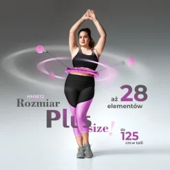 ZESTAW HULA HOP PLUS SIZE HHW12 VIOLET Z WYPUSTKAMI I OBCIĄŻNIKIEM HMS + PAS BR163 BLACK