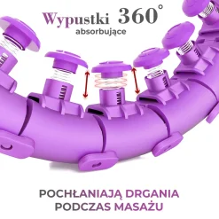 ZESTAW HULA HOP PLUS SIZE HHW12 VIOLET Z WYPUSTKAMI I OBCIĄŻNIKIEM HMS + PAS BR163 BLACK