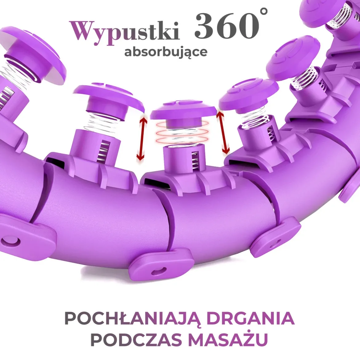 ZESTAW HULA HOP PLUS SIZE HHW12 VIOLET Z WYPUSTKAMI I OBCIĄŻNIKIEM HMS + PAS BR163 BLACK
