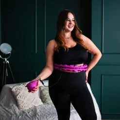 ZESTAW HULA HOP PLUS SIZE HHW12 VIOLET Z WYPUSTKAMI I OBCIĄŻNIKIEM HMS + PAS BR163 BLACK