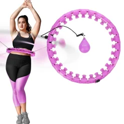 ZESTAW HULA HOP PLUS SIZE HHW12 VIOLET Z WYPUSTKAMI I OBCIĄŻNIKIEM HMS + PAS BR163 BLACK